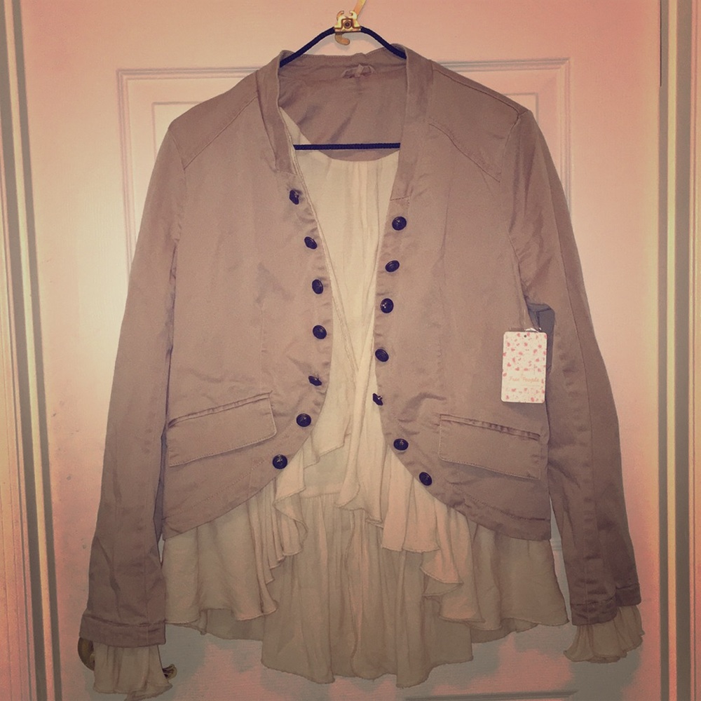 Free people romantic ruffled jacket